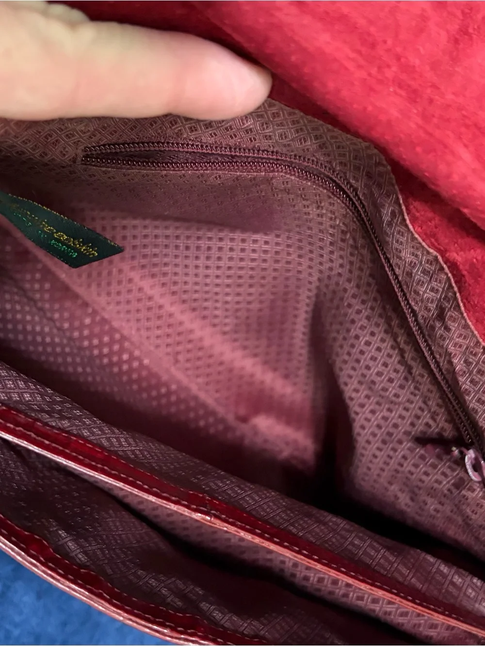 Classic Burgundy Leather Crossbody Bag - Women